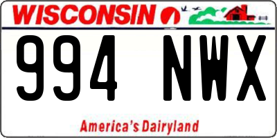 WI license plate 994NWX