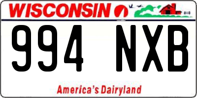 WI license plate 994NXB