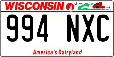 WI license plate 994NXC