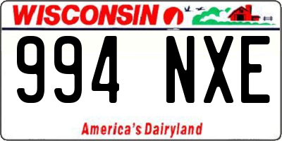 WI license plate 994NXE