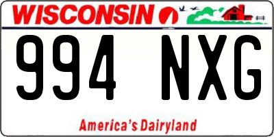 WI license plate 994NXG