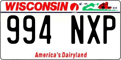 WI license plate 994NXP
