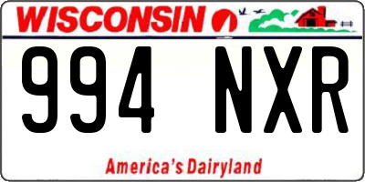 WI license plate 994NXR