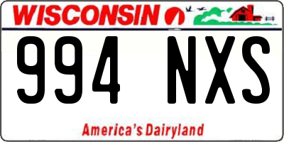 WI license plate 994NXS