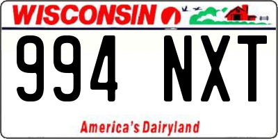 WI license plate 994NXT