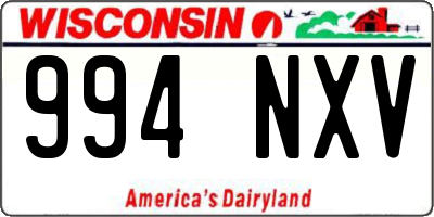WI license plate 994NXV