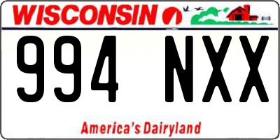 WI license plate 994NXX