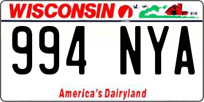 WI license plate 994NYA