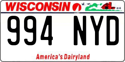 WI license plate 994NYD