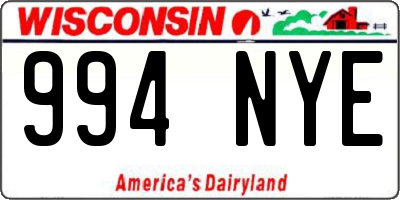 WI license plate 994NYE