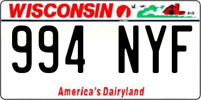 WI license plate 994NYF