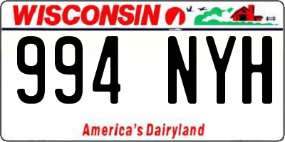 WI license plate 994NYH
