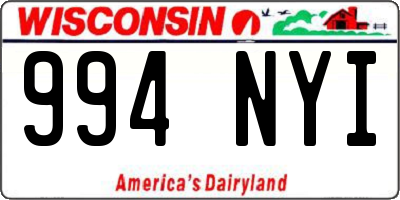 WI license plate 994NYI