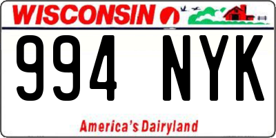 WI license plate 994NYK