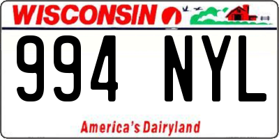 WI license plate 994NYL
