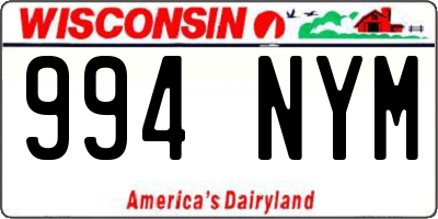 WI license plate 994NYM