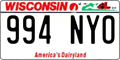 WI license plate 994NYO