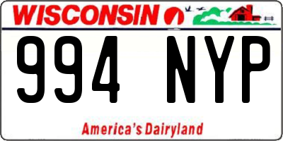 WI license plate 994NYP