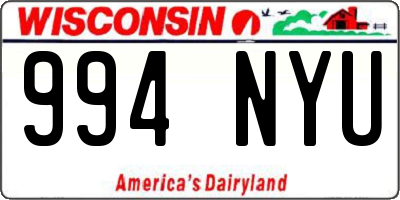 WI license plate 994NYU