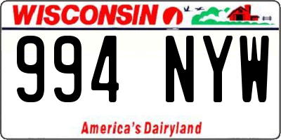 WI license plate 994NYW
