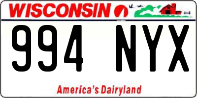 WI license plate 994NYX