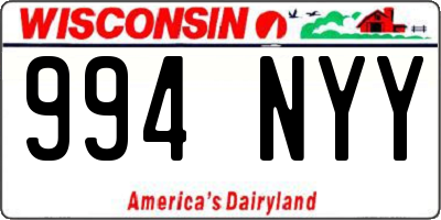 WI license plate 994NYY