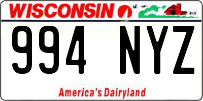 WI license plate 994NYZ
