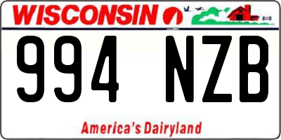 WI license plate 994NZB