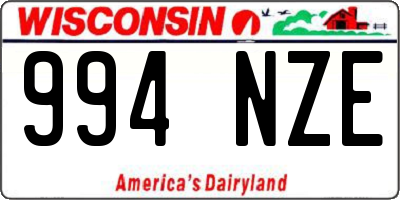 WI license plate 994NZE