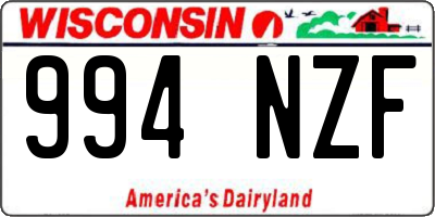 WI license plate 994NZF