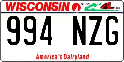 WI license plate 994NZG