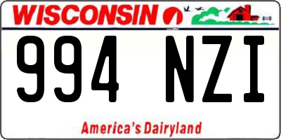 WI license plate 994NZI