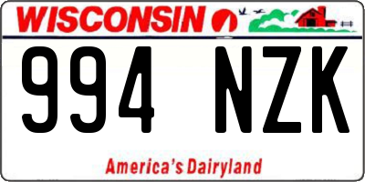 WI license plate 994NZK