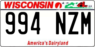 WI license plate 994NZM