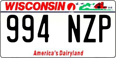 WI license plate 994NZP