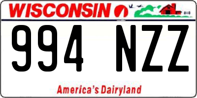 WI license plate 994NZZ