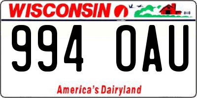 WI license plate 994OAU