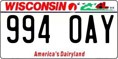 WI license plate 994OAY