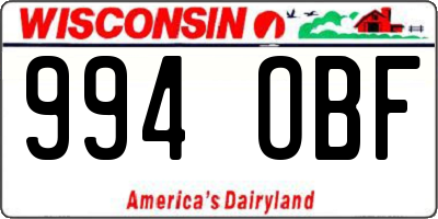 WI license plate 994OBF