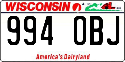 WI license plate 994OBJ