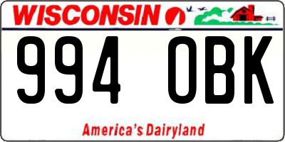 WI license plate 994OBK