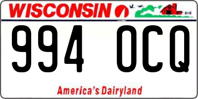 WI license plate 994OCQ