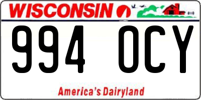WI license plate 994OCY