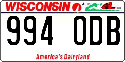 WI license plate 994ODB