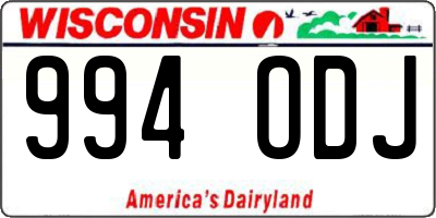 WI license plate 994ODJ