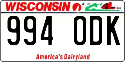 WI license plate 994ODK