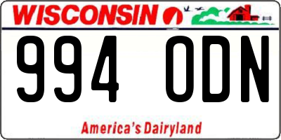 WI license plate 994ODN