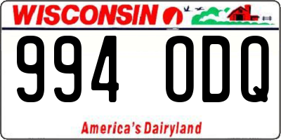 WI license plate 994ODQ
