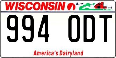 WI license plate 994ODT