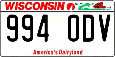 WI license plate 994ODV